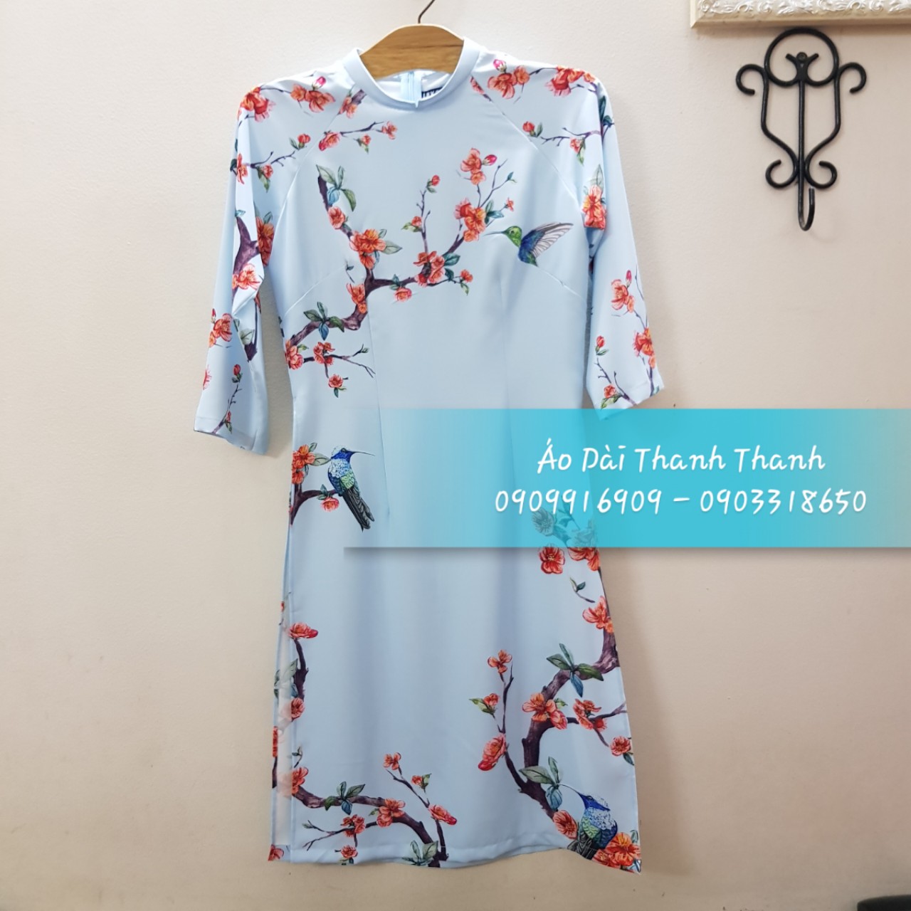 Áo Dài In Hoa Đào