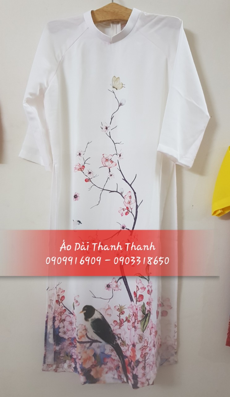 Áo Dài In Hoa Đào
