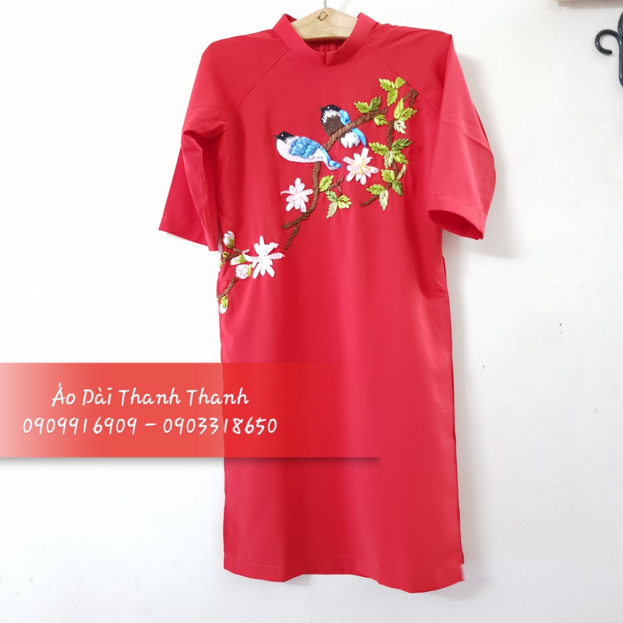 Áo Dài Thêu Ruy Băng Mẹ & Bé