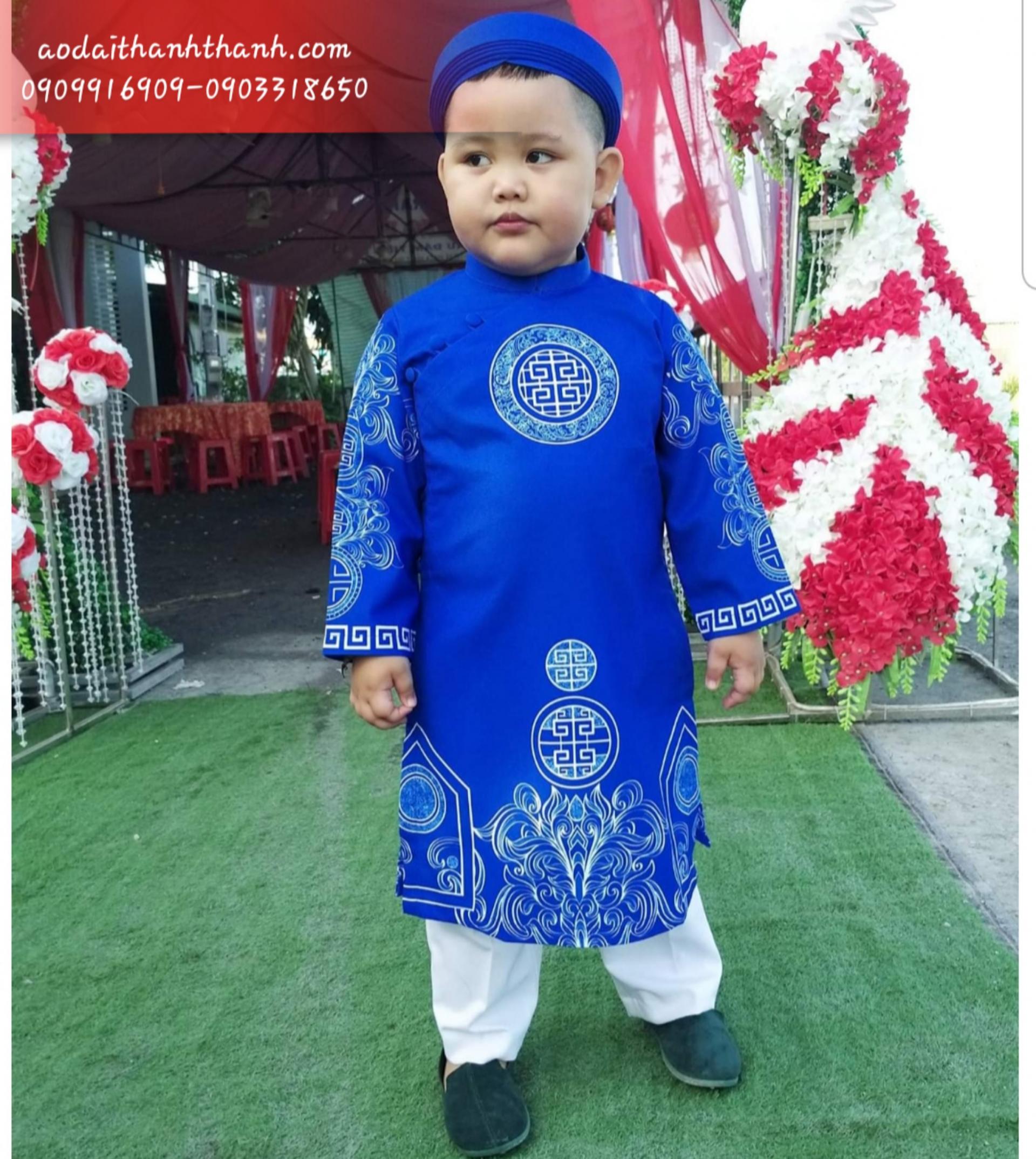 Áo Dài Bé Trai In Họa Tiết 3D