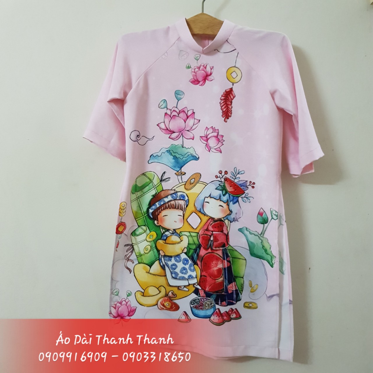 Áo Dài Em Bé Chibi Vui Tết