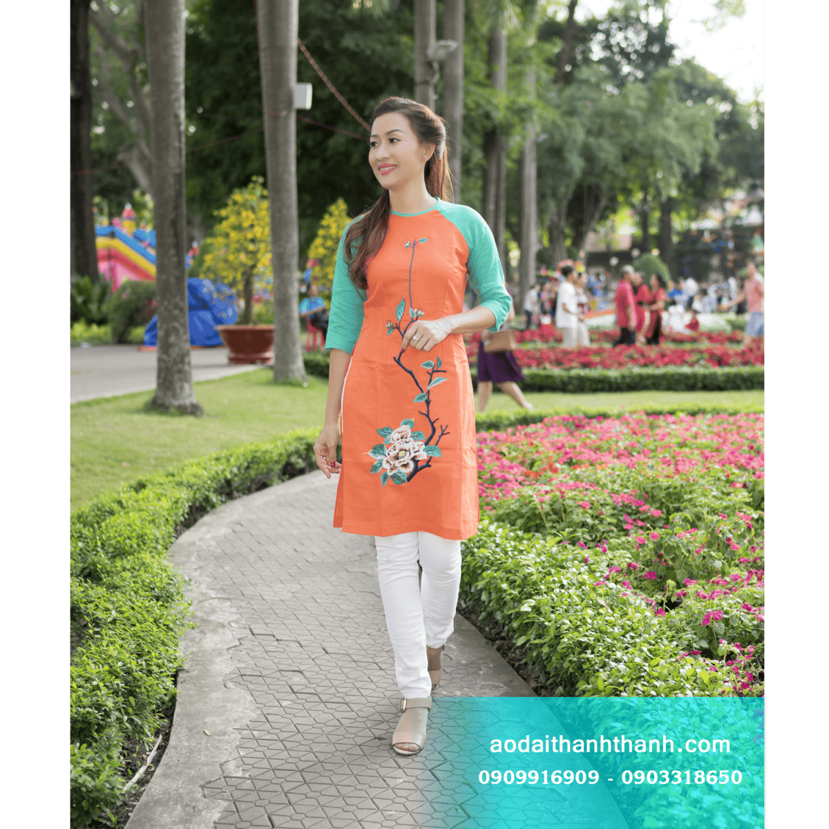 ÁO DÀI THÊU TAY 05